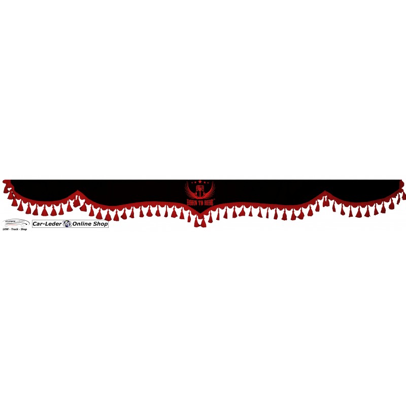 Frontscheibenborde Gardinen Vorhänge Schwarz Rot passend für Mercedes Actros MP2 / MP3 / MP4 / MP5 / Arocs / Atego